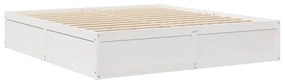 Cama com estante sem colchão 200x200 cm pinho maciço branco