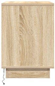 Criado-mudo com LED Carvalho Sonoma 50x34,5x50 cm