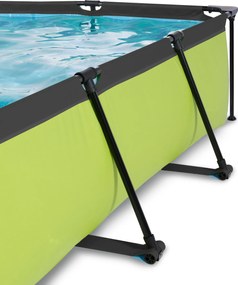 Piscina retangular Lime 300 x 200 x 65 cm com bomba de filtragem e cobertura - verde
