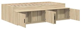 Estrutura de Cama de Armazenamento Carvalho Sonoma 90x200 cm