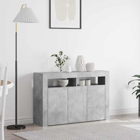 Buffet Cinza Concreto Madeira Engenheirada 116 x 30 x 75 cm