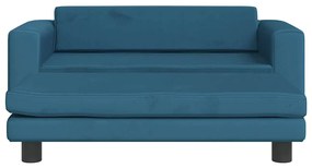 Cama para cães com extensão 100x50x30 cm veludo azul