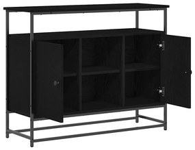 Buffet vidaXL Preto Carvalho 100x35x80 cm Madeira Engenharia e Aço