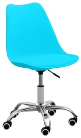 vidaXL Cadeira de escritório em couro artificial azul