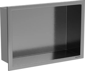 Mexen X-Wall-R prateleira embutida com flange 30 x 20 cm, cinza arma escovado - 19E0302010