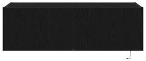 Armário de TV vidaXL com Luzes LED Carvalho Preto 100x35x31 cm