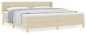 Cama Box com Colchão Creme, 200 x 200 cm, Tecido
