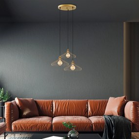 Lustre Depay – Dourado Brilhante – 65 x 64 x 120 cm