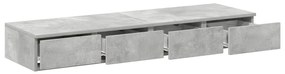 Mesa de Gavetas Cinza Betão 120x36,5x16,5 cm Madeira de Engenharia