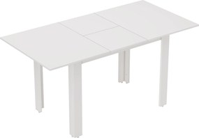 HOMCOM Mesa de jantar extensível, 120-160 x 70 cm, mesa de cozinha ajustável para 4-6 pessoas, MDF, branco alto brilho | Aosom Portugal