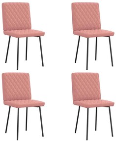 Cadeiras de jantar 4 pcs couro artificial rosa