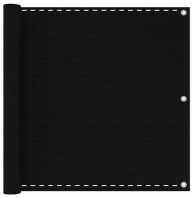 vidaXL Tela de varanda 90x400 cm PEAD preto