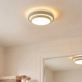 Plafon moderno taupe com branco 25cm IP44 - Walden