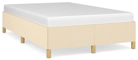 vidaXL Estrutura de cama sem colchão 120x190 cm tecido creme