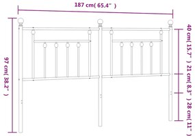 Cabeceira de cama 180 cm metal branco