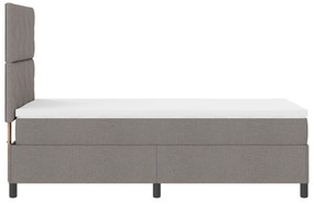 Cama Box com Colchão Taupe 100x200 cm Tecido
