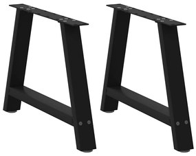 vidaXL Pés para mesa de centro em formato A, 2 peças, preto, 60x (42-43) cm, aço