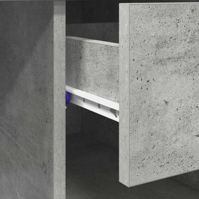 Mesa com armazenamento cinza concreto 90x49.5x75 cm madeira engenheira