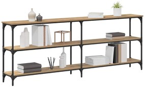 mesa de console Carvalho Artesanal 200x29x75 cm Madeira Técnica