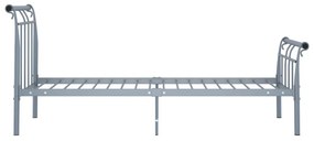 Estrutura de cama 100x200 cm metal cinzento