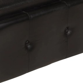 Poltrona chesterfield couro genuíno preto