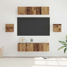 Conjunto de móvel de TV Montado na parede com armazenamento com porta