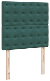 Estrutura de cama otomana colchões 90x200cm veludo verde escuro