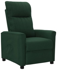 vidaXL Poltrona reclinável tecido verde-escuro
