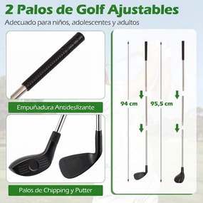 Conjunto de Golfe Infantil, 181 x 255 x 125 cm, Ângulo Ajustável em 7 Posições, Verde
