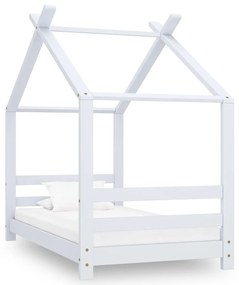289610 vidaXL Estrutura de cama para crianças 70x140 cm pinho maciço branco
