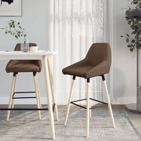 vidaXL Bancos de bar 2 pcs tecido cinzento-acastanhado