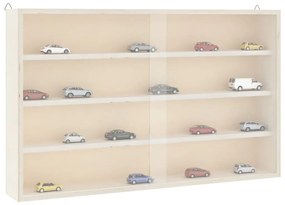 vidaXL Vitrine de colecionador de madeira com portas 60x8,5x37 cm