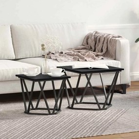 vidaXL Mesas Laterais 2 pcs em Madeira de Carvalho Preto