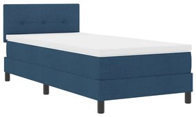 Cama Box com Colchão Azul 100x200 cm Tecido
