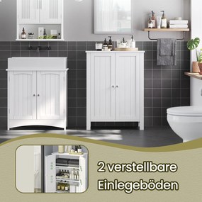 Armário de arrumação multifuncional, casa de banho, sala 60 x 30 x 80 cm Branco