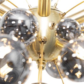 Candeeiro de suspensão design latão com vidro fumê 8 luzes - Explode