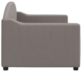 Sofá-cama 80x200 cm tecido cinzento-acastanhado