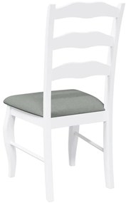 Cadeiras de jantar com almofadões 2 pcs madeira maciça branco