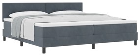 Cama Box Spring com Colchão vidaXL Cinza Escuro 200x200 cm Veludo