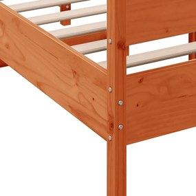 Cama sem colchão 120x200 cm madeira pinho maciça castanho-mel