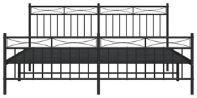 Estrutura de cama sem colchão com pés 180x200 cm preto