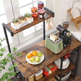 Armário de cozinha com cesto metálico 90 x 40 x 132 cm castanho Vintage 
