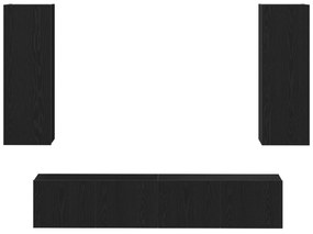 Conjunto de armário de TV vidaXL 4 peças montado na parede Carvalho pr