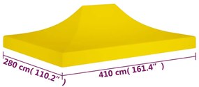 Teto para tenda de festas 4x3 m 270 g/m² amarelo