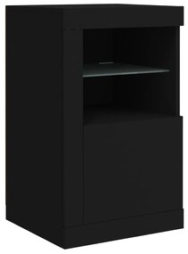 Aparador com luzes LED 123x37x67 cm preto