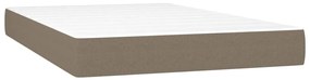 Cama box spring colchão/LED 120x190cm tecido cinza-acastanhado