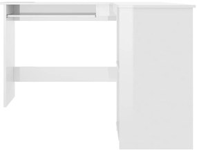 Secretária de canto forma L 120x140x75 cm contraplacado branco