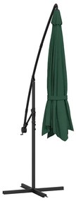 Guarda-sol de jardim cantilever 3,5 m verde