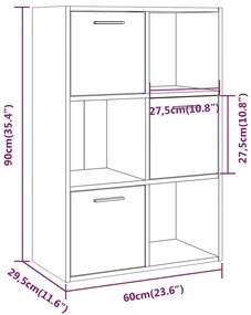 Armário arrumação 60x29,5x90 cm cor cinzento sonoma