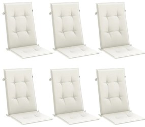 Almofadões para cadeiras altas 6 pcs mesclado tecido creme